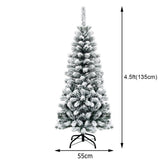 Slim Snow Flocked Christmas Tree for Home Decoration & Gift