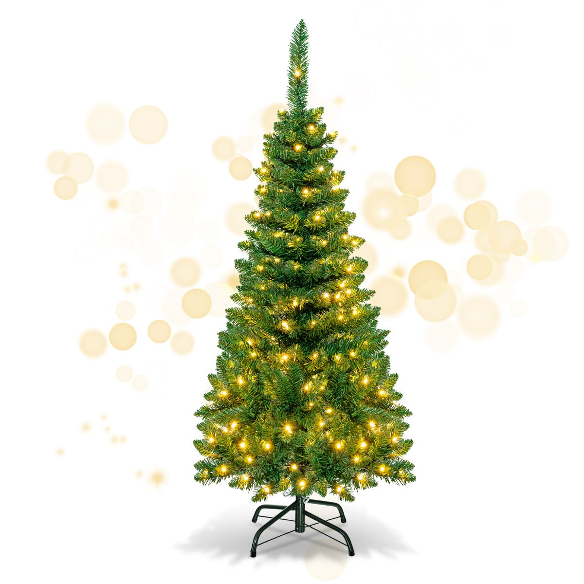 135cm/198cm Full Christmas Decoration Artificial Pencil Tree with 226/708 PVC Branch Tips