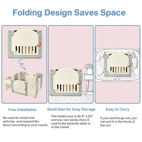 14-Panel Foldable Baby Playpen Kids Safety Activity Center