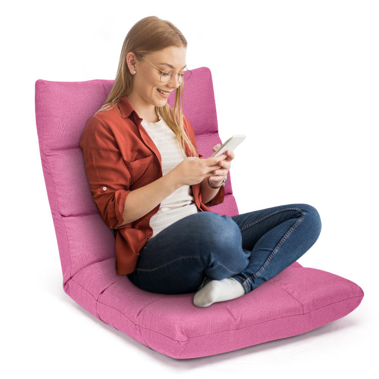 14-Position Adjustable  Folding Lazy Gaming Sofa Floor Chair