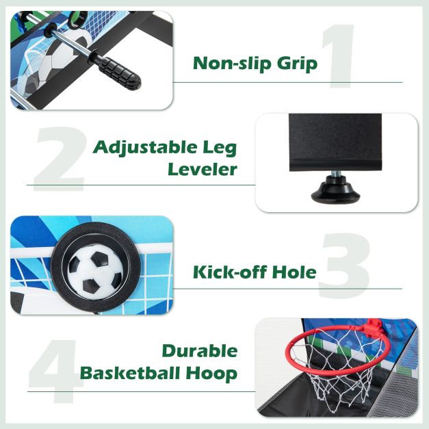14-in-1 Combo Game Table Set with Foosball for Home and Office