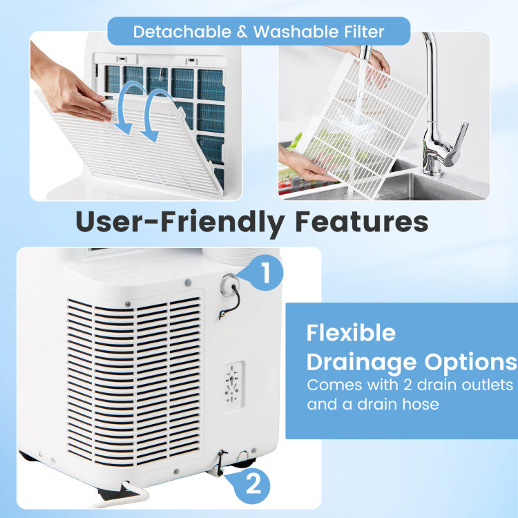 14000 BTU Inverter Portable Air Conditioner 3 in 1 Wifi Enabled AC Unit
