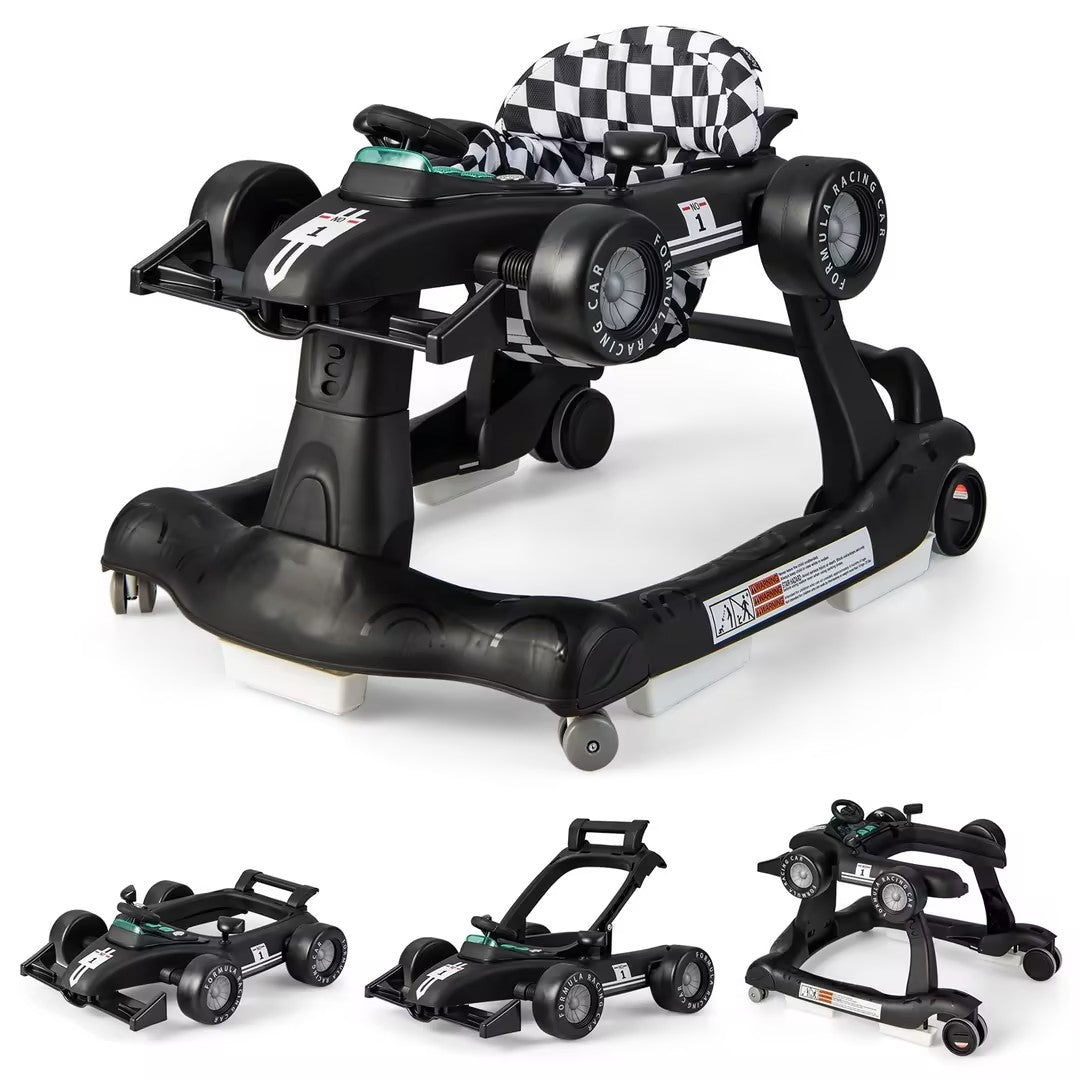 Hikidspace 4-in-1 Baby Walker, Foldable Activity Car Baby Walker
