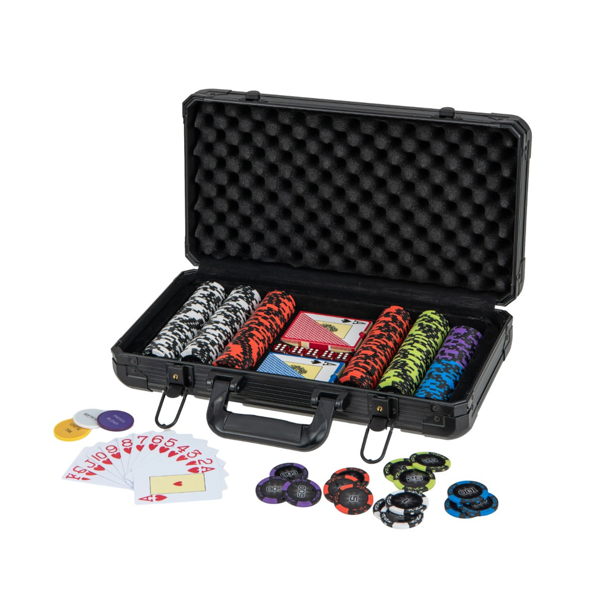 14 Gram Texas Holdem Poker 500/300 Pieces Chip Set with Aluminum Case