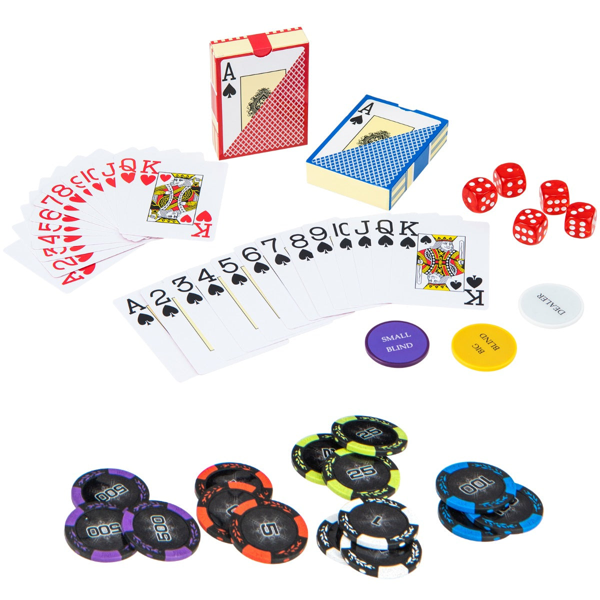 14 Gram Texas Holdem Poker 500/300 Pieces Chip Set with Aluminum Case