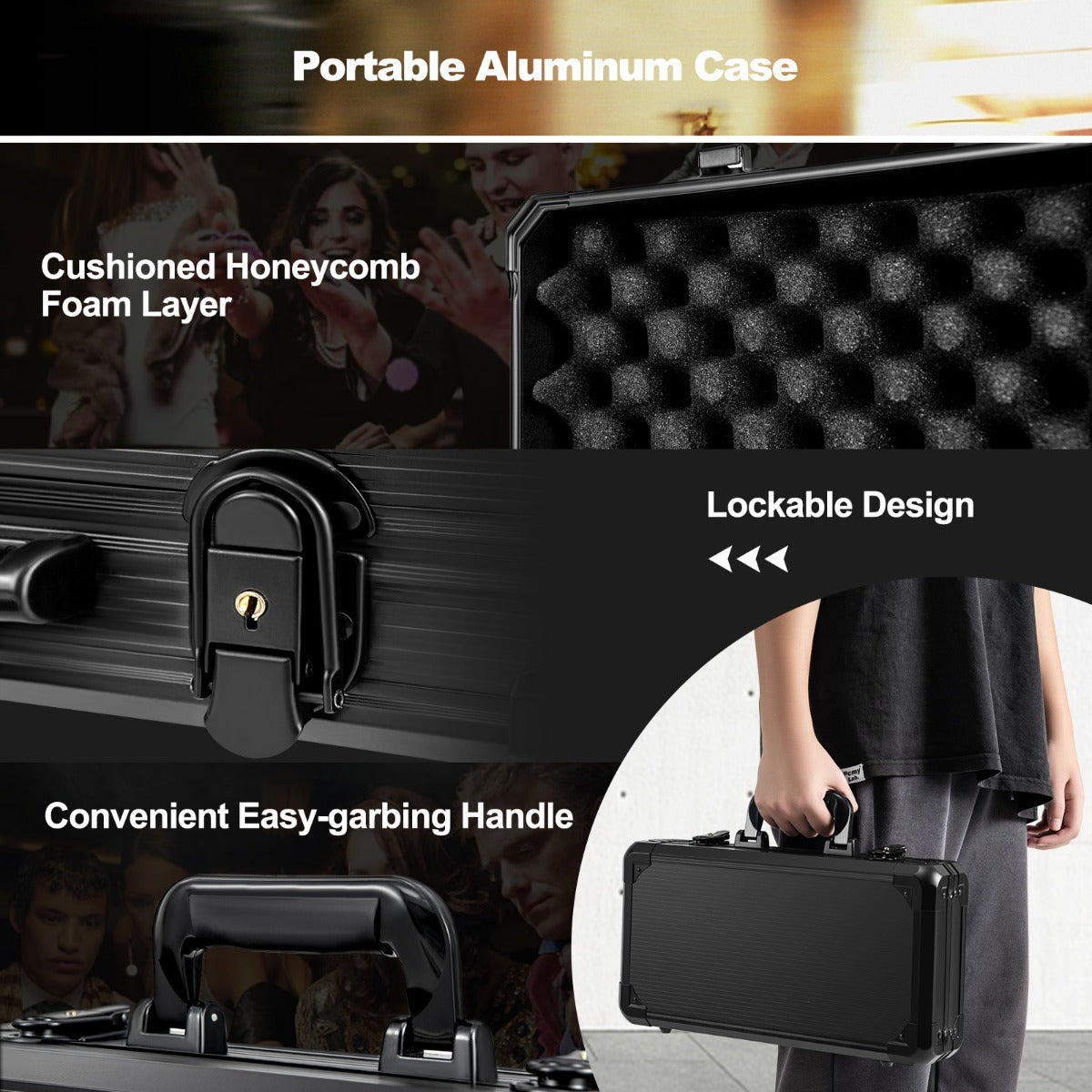 14 Gram Texas Holdem Poker 500/300 Pieces Chip Set with Aluminum Case