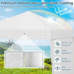 14 x 9.2 Feet Pop up Canopy Tent with 2 Convertible Sidewalls to Awning and Stakes