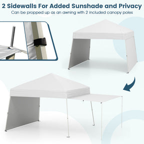 14 x 9.2 Feet Pop up Canopy Tent with 2 Convertible Sidewalls to Awning and Stakes