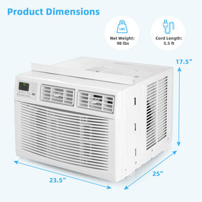 15000 BTU Window Air Conditioner 3 In 1 Wall AC Unit with Remote Control and Reusable Filter