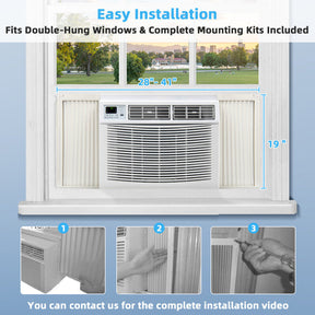 15000 BTU Window Air Conditioner 3 In 1 Wall AC Unit with Remote Control and Reusable Filter