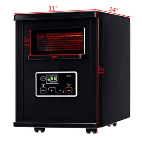 1500W Electric Portable Remote Infrared Heater with Wheels