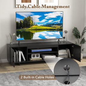 152 cm TV Stand with Power Outlet and 2 Cable Holes