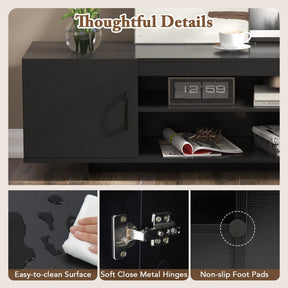 152 cm TV Stand with Power Outlet and 2 Cable Holes