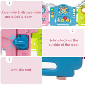 16-Panel Foldable Baby Playpen Kids Activity Center
