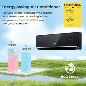 18000 BTU 4-in-1 Mini Split Air Conditioner & Heater 21 SEER2 208-230V Wifi Enabled Inverter AC Unit with Self-Cleaning Function and Auto Defrost