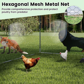Large Chicken Coop, Walk-in Poultry Cage w/ Waterproof Canopy
