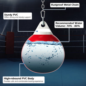 18 Inch 110 Pound Heavy Punching Water Aqua Bag with Adjustable Metal Chain