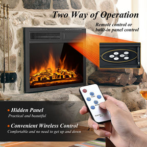 18 Inch Electric Fireplace Heating with 7 Level Flames and Remote Control