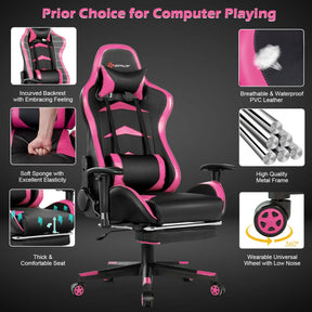 Massage Gaming Chair with Footrest