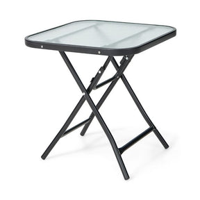 Folding Coffee Table with Tempered Glass Tabletop