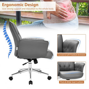 Chairliving - PU Leather Adjustable Swivel with Armrest Home Office Leisure Chair