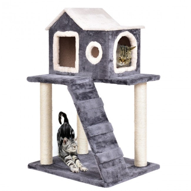 36'' Cat Tree Pet Tower Kitty Condo with Scratching Posts Ladder