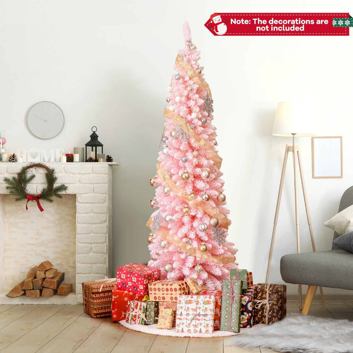 Pink Artificial Christmas Tree with 460 Lush Branch Tips