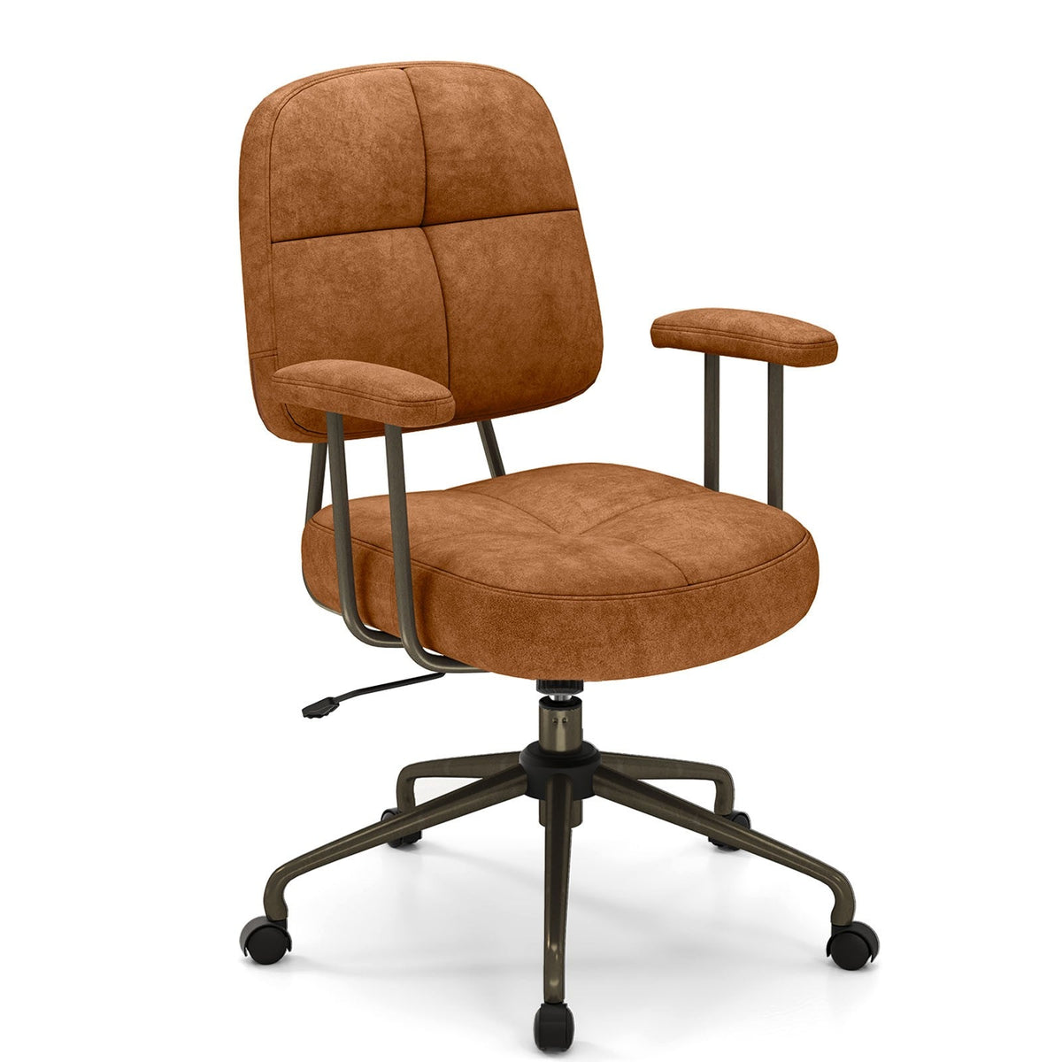 Leathaire Upholstered Task Chair Back Adjustable Swivel Chair for Home