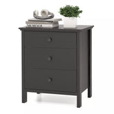 Giantex 3-Drawer Nightstand Wooden Bedside Table Modern Side End Table Chest of Drawers