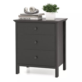 Giantex 3-Drawer Nightstand Wooden Bedside Table Modern Side End Table Chest of Drawers