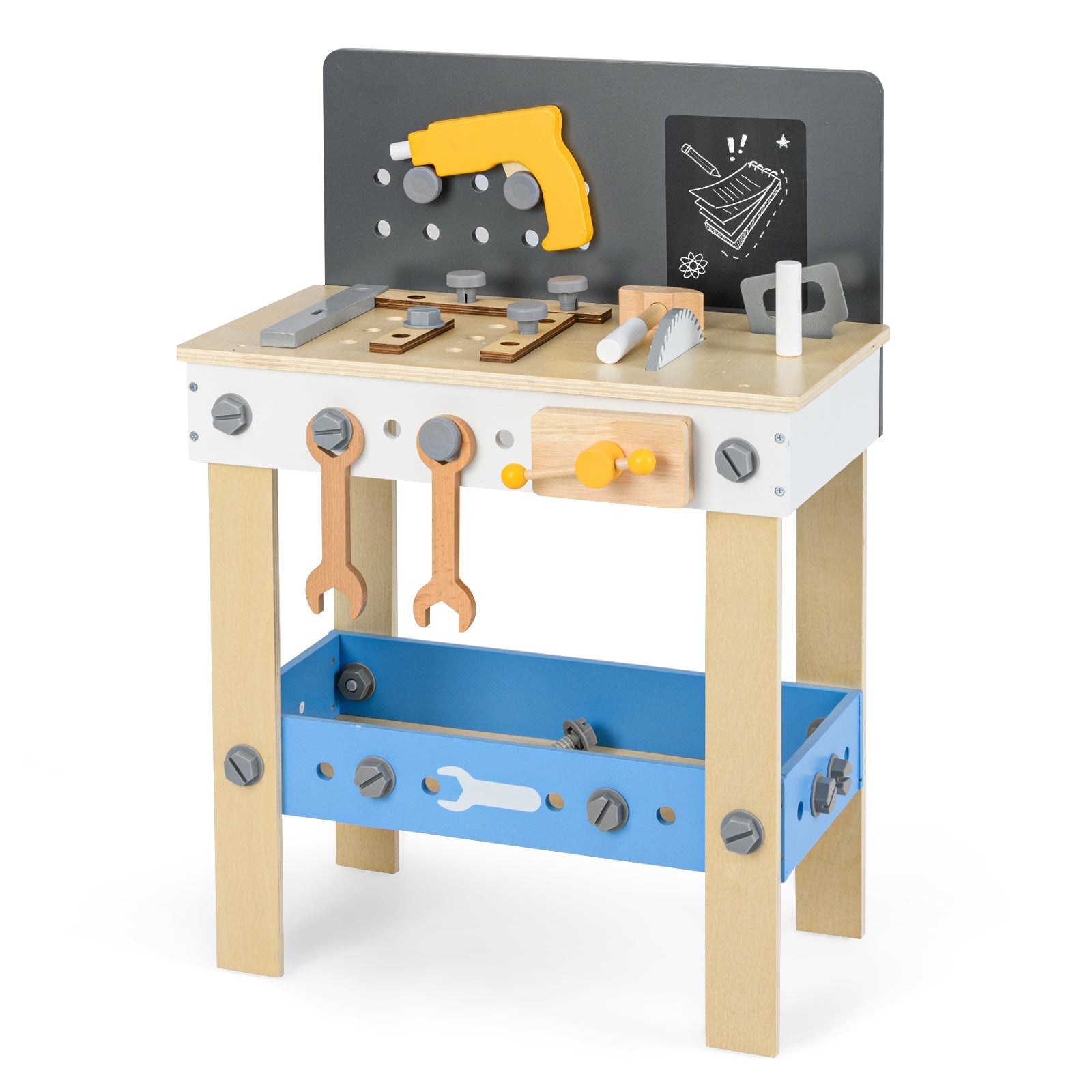 Wooden Play Workbench with Tools Set