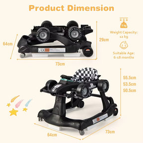 Hikidspace 4-in-1 Baby Walker, Foldable Activity Car Baby Walker