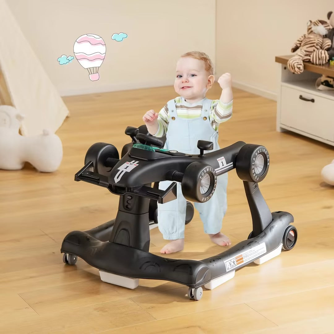 Hikidspace 4-in-1 Baby Walker, Foldable Activity Car Baby Walker