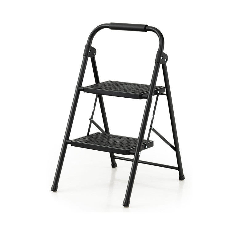 2-Step/3-Step Ladder with Wide Anti-Slip Pedal for Home and Garden