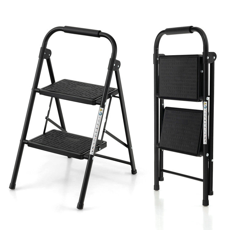 2-Step/3-Step Ladder with Wide Anti-Slip Pedal for Home and Garden