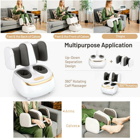 2-in-1 Foot and Calf Massager with Heat Function and 3 Massage Modes