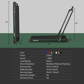 2-in-1 Folding Treadmill Electric Under Desk Treadmill Installation-Free with LED Display