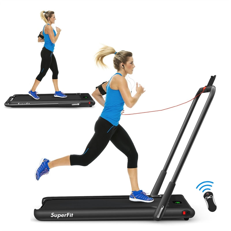 2-in-1 Folding Treadmill Electric Under Desk Treadmill Installation-Free with LED Display