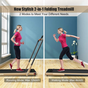 2-in-1 Folding Treadmill Electric Under Desk Treadmill Installation-Free with LED Display