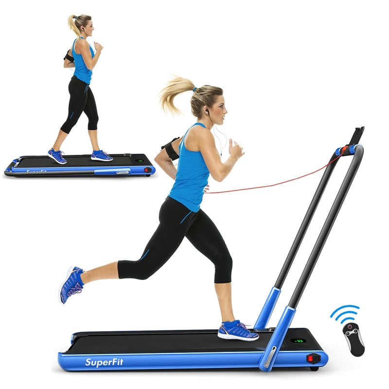 2-in-1 Folding Treadmill Electric Under Desk Treadmill Installation-Free with LED Display