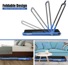 2-in-1 Folding Treadmill Electric Under Desk Treadmill Installation-Free with LED Display