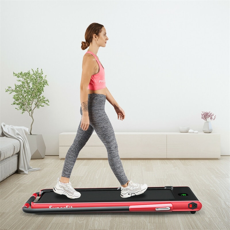 2-in-1 Folding Treadmill Electric Under Desk Treadmill Installation-Free with LED Display