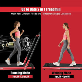 2-in-1 Folding Treadmill Electric Under Desk Treadmill Installation-Free with LED Display