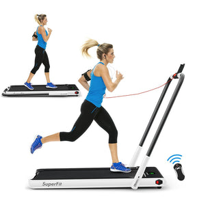 2-in-1 Folding Treadmill Electric Under Desk Treadmill Installation-Free with LED Display