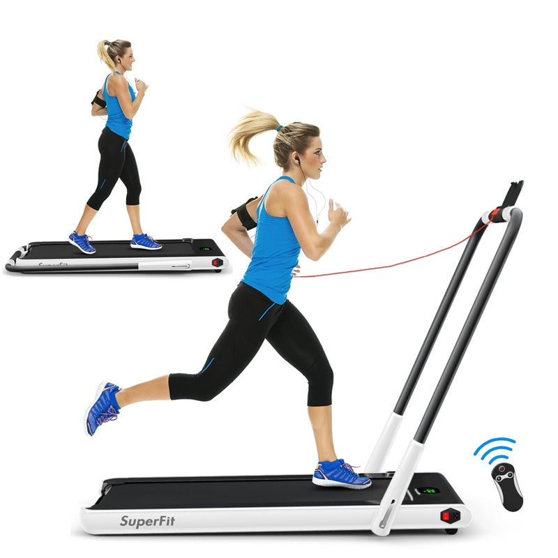 2-in-1 Folding Treadmill Electric Under Desk Treadmill Installation-Free with LED Display