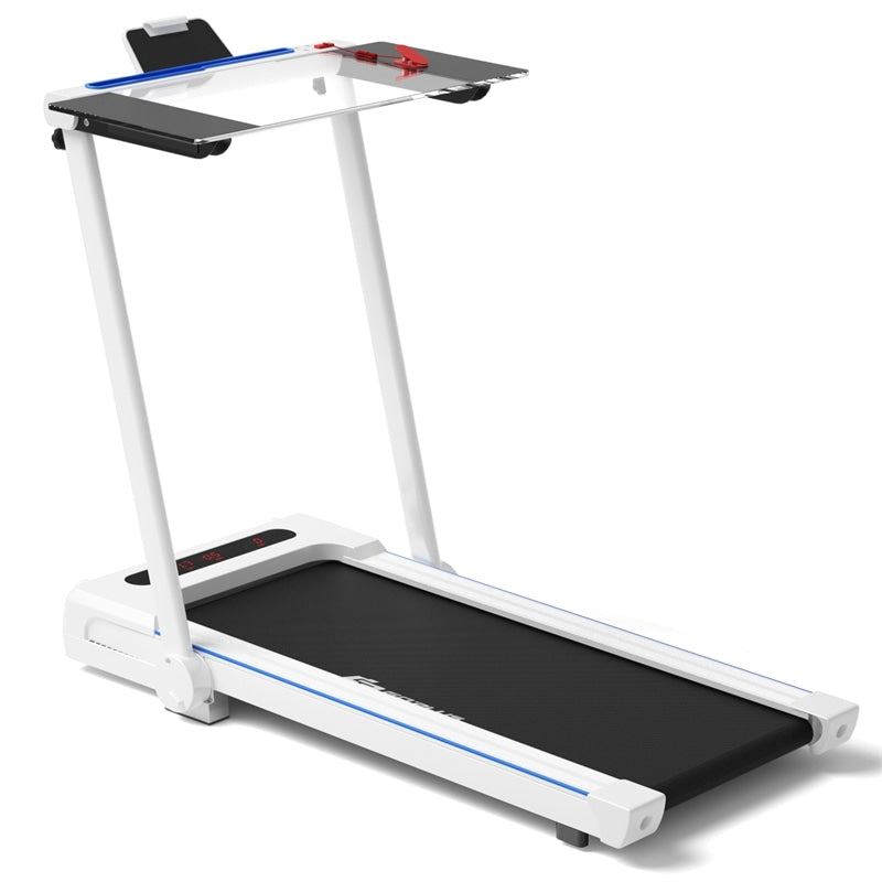2.25HP 3-in-1 Folding Treadmill with LCD Display Large Desk Bluetooth Speakers