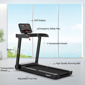 2.25 HP Electric Treadmill Running Machine with Smart App Control and LED Display