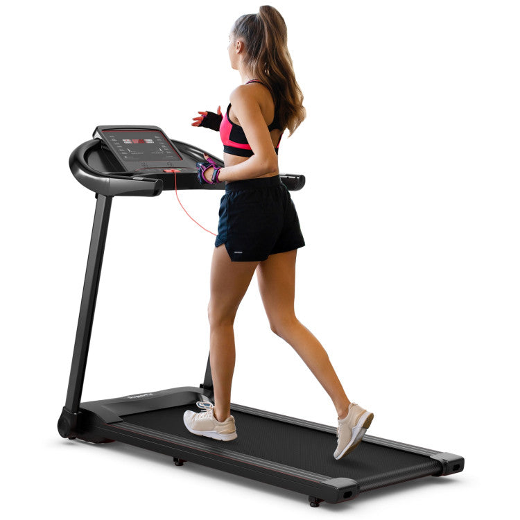 2.25HP Folding Treadmill with HD LED Display and APP Control Speaker for Home