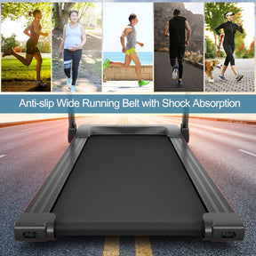 2.25HP Folding Treadmill with HD LED Display and APP Control Speaker for Home