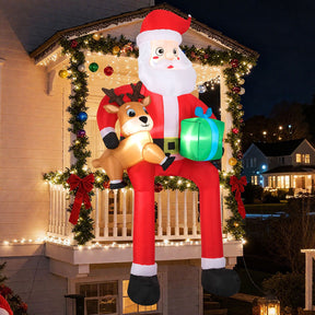 2.9 M Christmas Inflatable Santa Outdoor Decoration Blow up Sitting Santa Claus